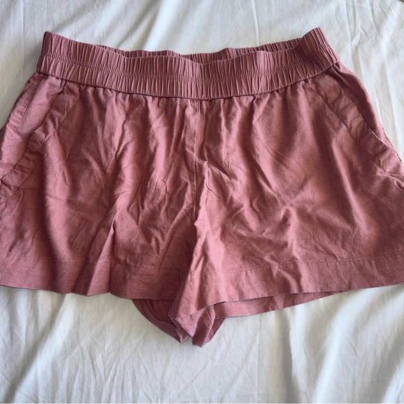 a new day Dusty Rose Elastic Shorts linen blend - Picture 1 of 6